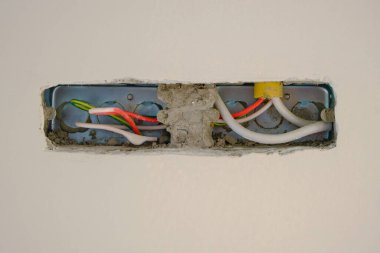 Installation of electrical systems, power cables, telecommunication cables, ground wires in buildings, houses, an extension of electrical plugs wall light switch