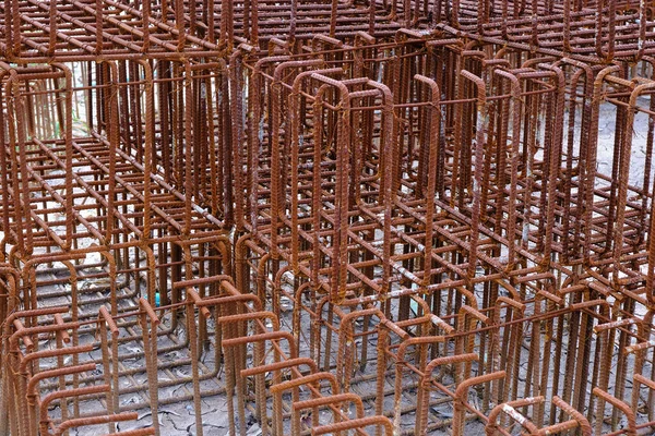 Fabricating Steel Reinforcement Bar Construction Site Construction Building — Fotografia de Stock