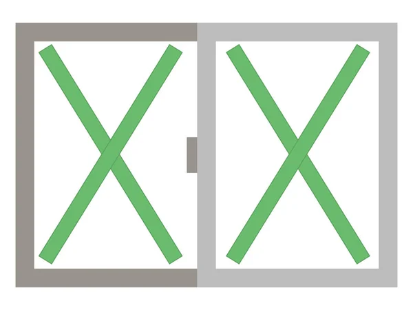 Vitre Avec Ruban Adhésif Incassable Illustration Simple Verre Fenêtre Pluie — Image vectorielle