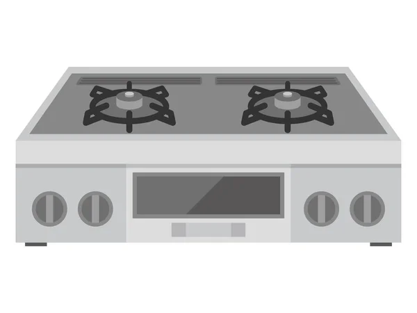 Φυσικό Αέριο Σόμπα Στην Αρχική Συσκευή Κουζινών Απομονωμένες Φόντο — Διανυσματικό Αρχείο