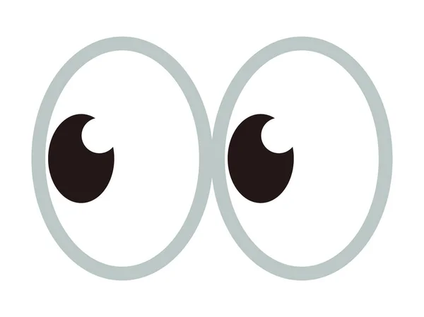 Paar Googly Eyes Geïsoleerd Witte Achtergrond — Stockvector