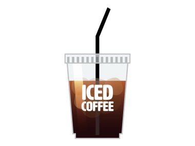 Buzlu kahvenin vektör çizimi