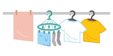 Kurutulmuş çamaşırların vektör çizimi