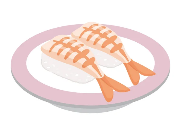 エビ寿司のベクトルイラスト — ストックベクタ