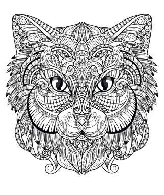 Vector image of a cat in black color