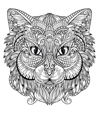 Vector image of a cat in black color clipart
