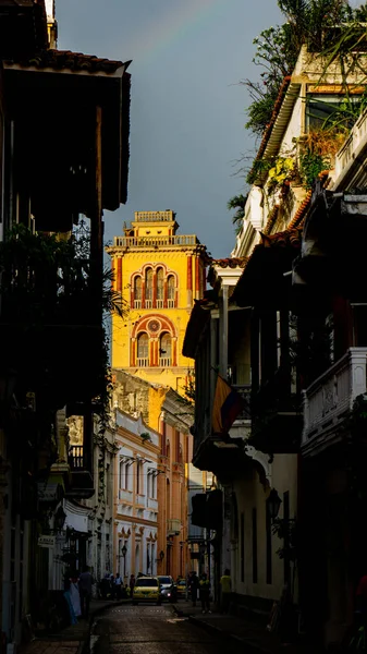 Cartagena Street Cartagena Sunset — Fotografia de Stock