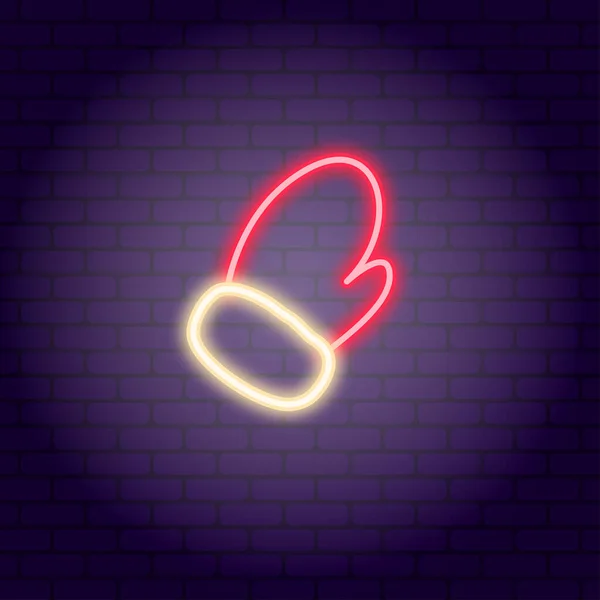 Tomtevante. Neon illustration på mörk tegelvägg bakgrund. — Stockfoto