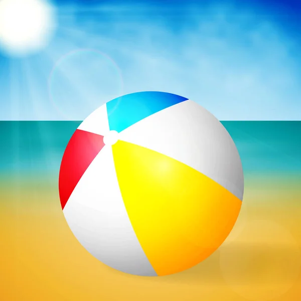 Beach ball. Vector illustration. — Stock Vector