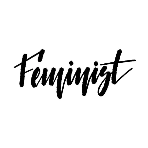 Feminist Handwritten Lettering Isolated White Background Illustration Posters Cards Print — Stock Photo, Image