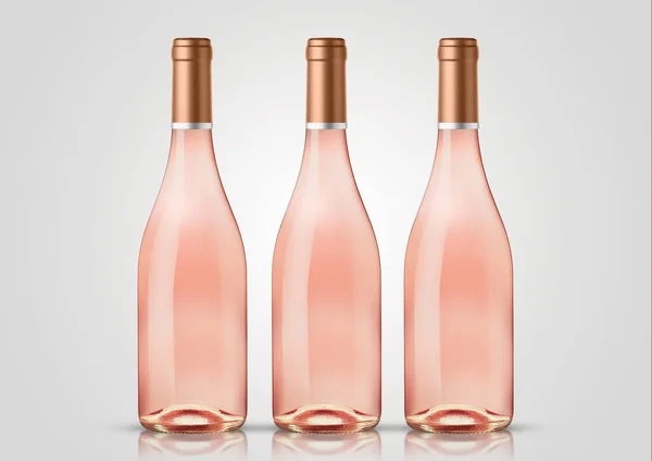 Una Bottiglia Vino Rosato Isolata Uno Sfondo Neutro Progetti Presentazione — Foto Stock