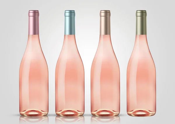 Uma Garrafa Vinho Rosa Isolado Fundo Neutro Para Projetos Apresentação — Fotografia de Stock