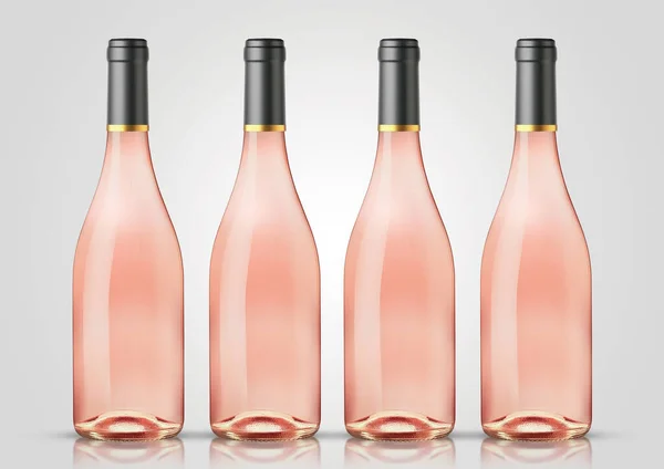 Uma Garrafa Vinho Rosa Isolado Fundo Neutro Para Projetos Apresentação — Fotografia de Stock