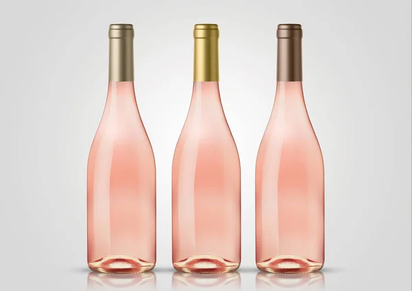 Uma Garrafa Vinho Rosa Isolado Fundo Neutro Para Projetos Apresentação — Fotografia de Stock