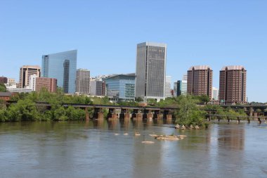 Manzaralı Manzara Richmond Skyline James River Belle Adası