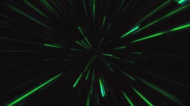 Warp Hızında Gidiyor & Yıldızlar Animasyon Arkaplan Kağıt Döngüsü Yeşil Yıldızları Geçiyor