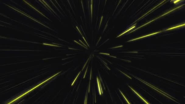 Jadąc Warp Speed Stars Mijając Animację Tło Tapeta Pętla Żółte — Wideo stockowe