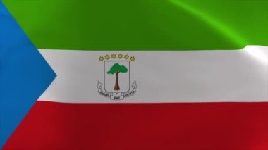 Equatorial Guinea Waving Flag 4K Moving Wallpaper Background