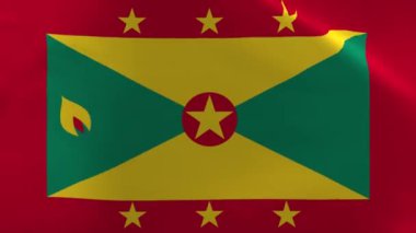 Grenada Dalgalanan Bayrak Canlandırması 4K Taşıma Duvar Kağıdı Arkaplanı