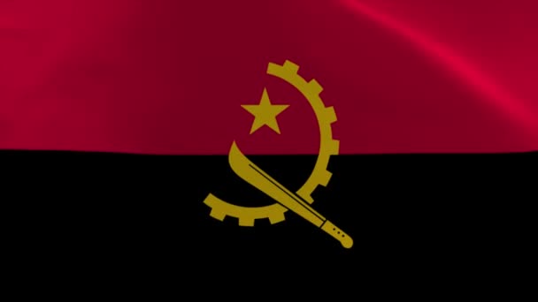 Angola Viftande Flagga Rörlig Bakgrundsbild — Stockvideo