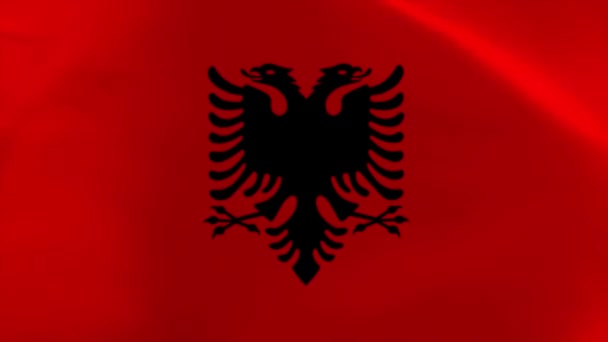 Albanska Viftande Flagga Rörlig Bakgrundsbild — Stockvideo