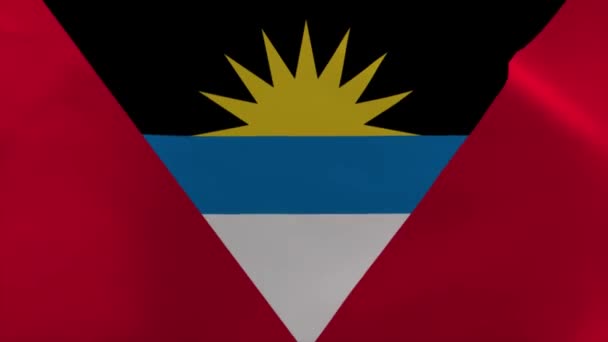 Αντίγκουα Και Μπαρμπούντα Κυματίζουν Σημαία Κινούμενο Φόντο Ταπετσαρία — Αρχείο Βίντεο