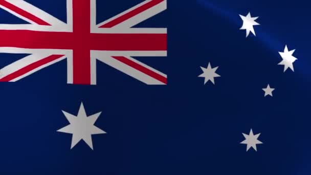 Australien Viftar Flagga Rörlig Bakgrundsbild — Stockvideo