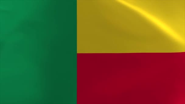 Benin Waving Flag Moving Wallpaper Background — Video