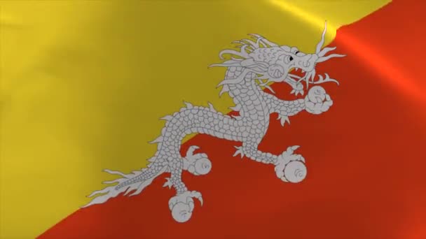 Bhutan Waving Flag Moving Wallpaper Background — Vídeo de Stock