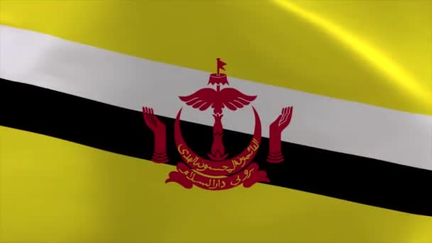 Brunei Acenando Bandeira Movendo Fundo Papel Parede — Vídeo de Stock