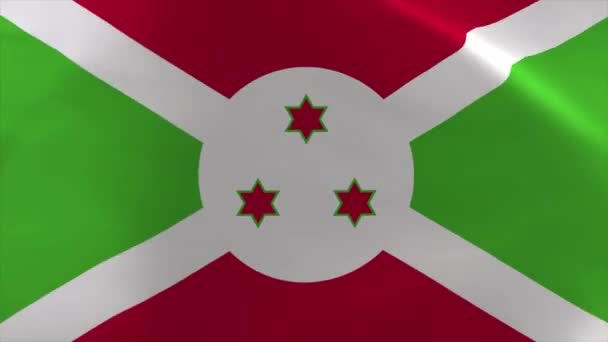 Burundi Viftande Flagga Rörlig Bakgrundsbild — Stockvideo