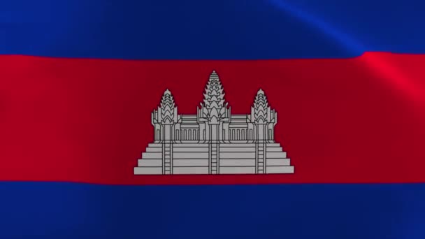 Cambodia Waving Flag Moving Wallpaper Background — Vídeo de Stock