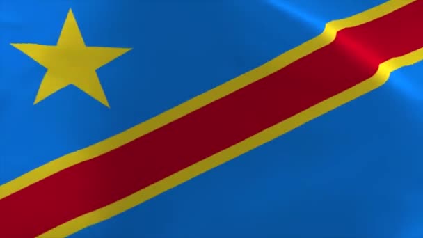 Congo Acenando Bandeira Movimento Papel Parede Fundo — Vídeo de Stock