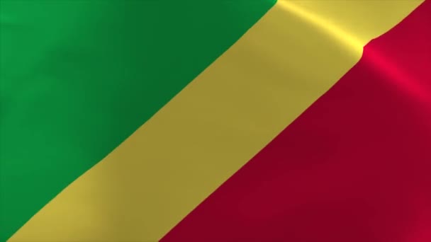 Congo República Acenando Bandeira Movendo Fundo Papel Parede — Vídeo de Stock