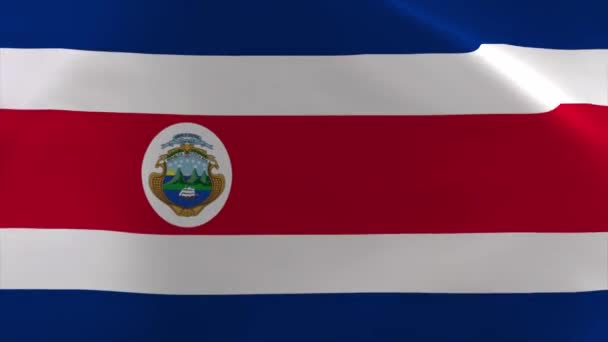 Costa Rica Acenando Bandeira Movendo Fundo Papel Parede — Vídeo de Stock