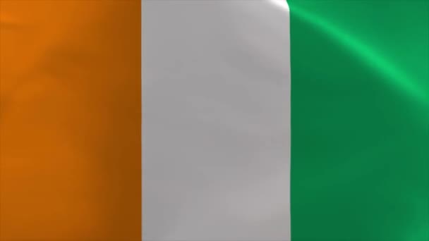 Elfenbenskusten Viftande Flagga Rörlig Bakgrundsbild — Stockvideo