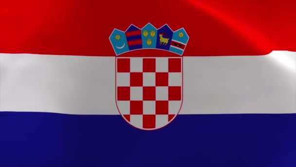 Croácia Acenando Bandeira Movendo Fundo Papel Parede — Vídeo de Stock