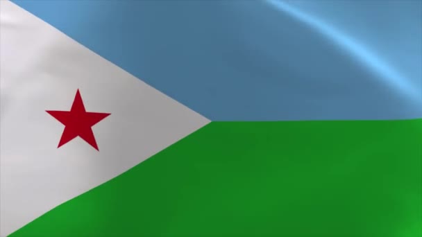 Djibouti Waving Flag Moving Wallpaper Background — стокове відео
