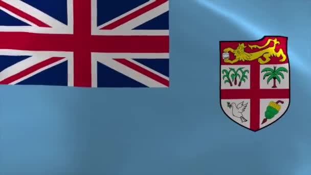 Fiji Acenando Bandeira Movendo Fundo Papel Parede — Vídeo de Stock