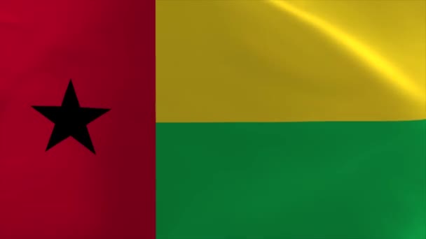 Guinea Bissau Waving Flag Animation Moving Wallpaper Background — стокове відео