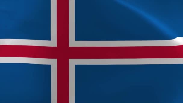 Iceland Waving Flag Animation Moving Wallpaper Background — Stockvideo