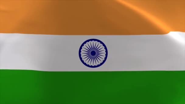 Ινδία Κυματίζει Σημαία Animation Κινούμενο Φόντο Ταπετσαρία — Αρχείο Βίντεο