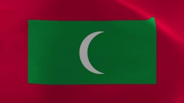 Maldivler Bayrak Dalgalandırma Canlandırması 4K Taşıma Duvar Kağıdı Arkaplanı