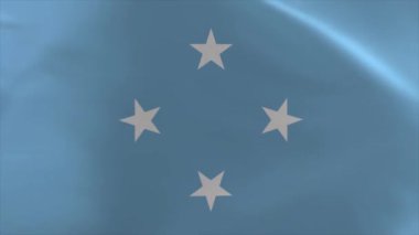 Mikronezya Dalgalanan Bayrak Canlandırması 4K Taşıma Duvar Kağıdı Arkaplanı