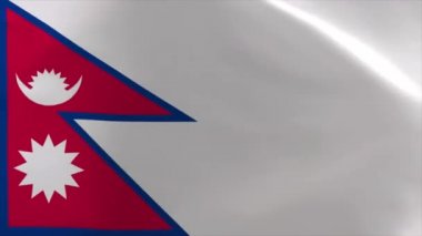 Nepal Dalgalanan Bayrak Canlandırması 4K Taşıma Duvar Kağıdı Arkaplanı