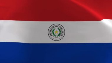 Paraguay Dalgalanan Bayrak Canlandırması 4K Taşıma Duvar Kağıdı Arkaplanı