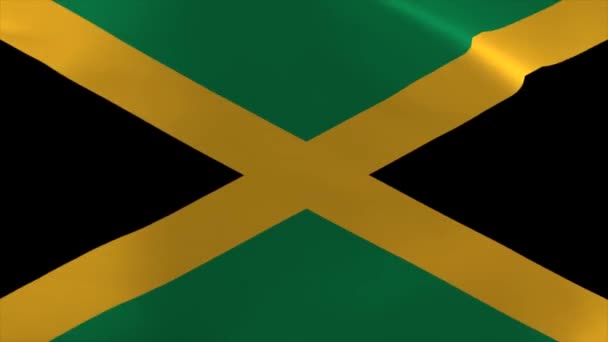 Jamaica Viftande Flagga Animation Rörlig Bakgrundsbild — Stockvideo