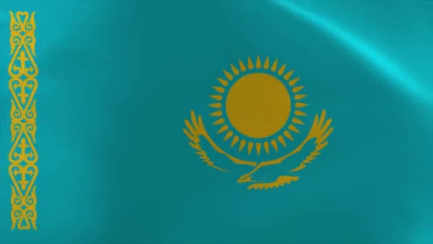 Kazakhstan Waving Flag Animation Moving Wallpaper Background — Vídeo de Stock