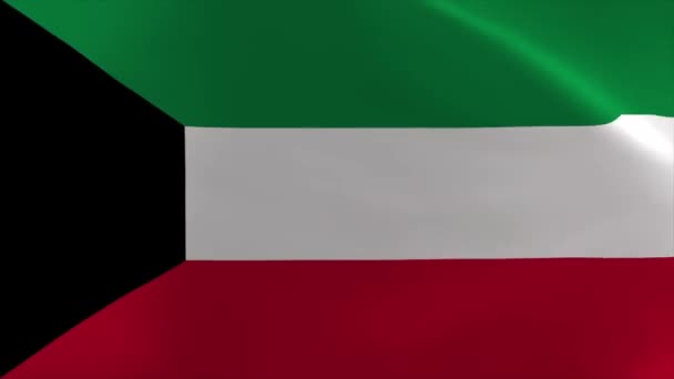 科威特波浪旗帜动画4K移动墙纸背景 — 图库视频影像