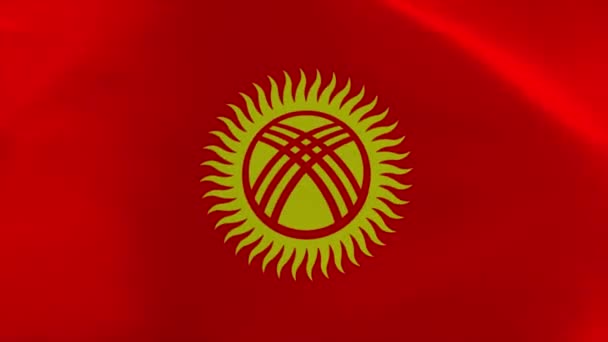 Kirgizistan Viftande Flagga Animation Rörlig Bakgrundsbild — Stockvideo